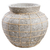 Grand vase rond gris et raphia de la marque bazar bizar