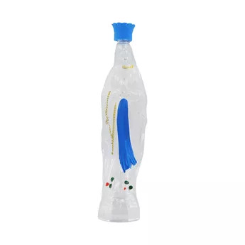 gourde-plastique-transparente-cristal-notre-dame-de-lourdes-decoree-h-17-cm