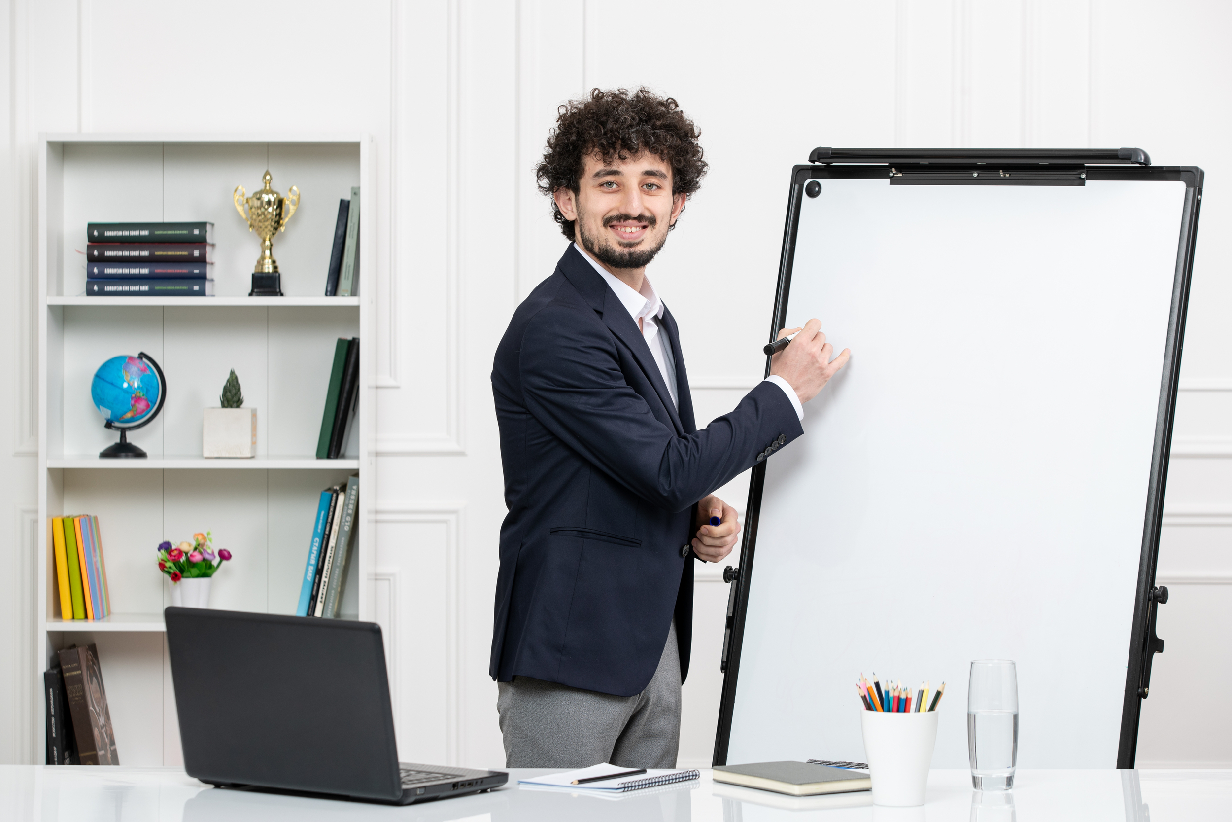 teacher-brunette-instructor-with-computer-suit-whiteboard-classroom-drawing-board