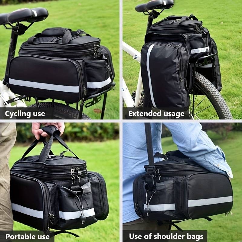 Sacoches De Vélo Arrière GlneYos Noires, Modèle Gl-bikebag02, étanches Et Ouvertes
