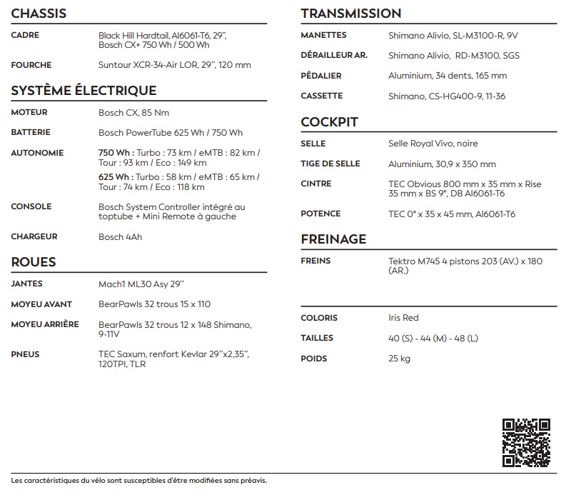 g_one_black_hill_ht2_vtt_electrique_bosch_625wh_rouge_gitane_tech