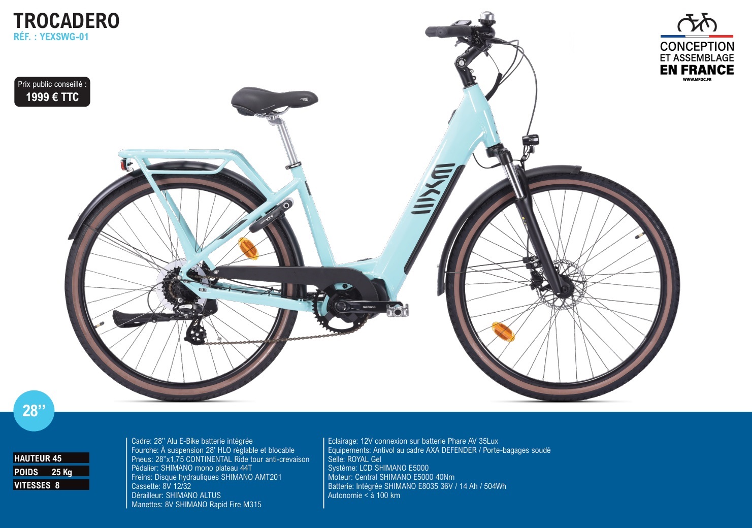 Velo Clearance Exs Velo Electrique High Frame Electric Hybrid Bike