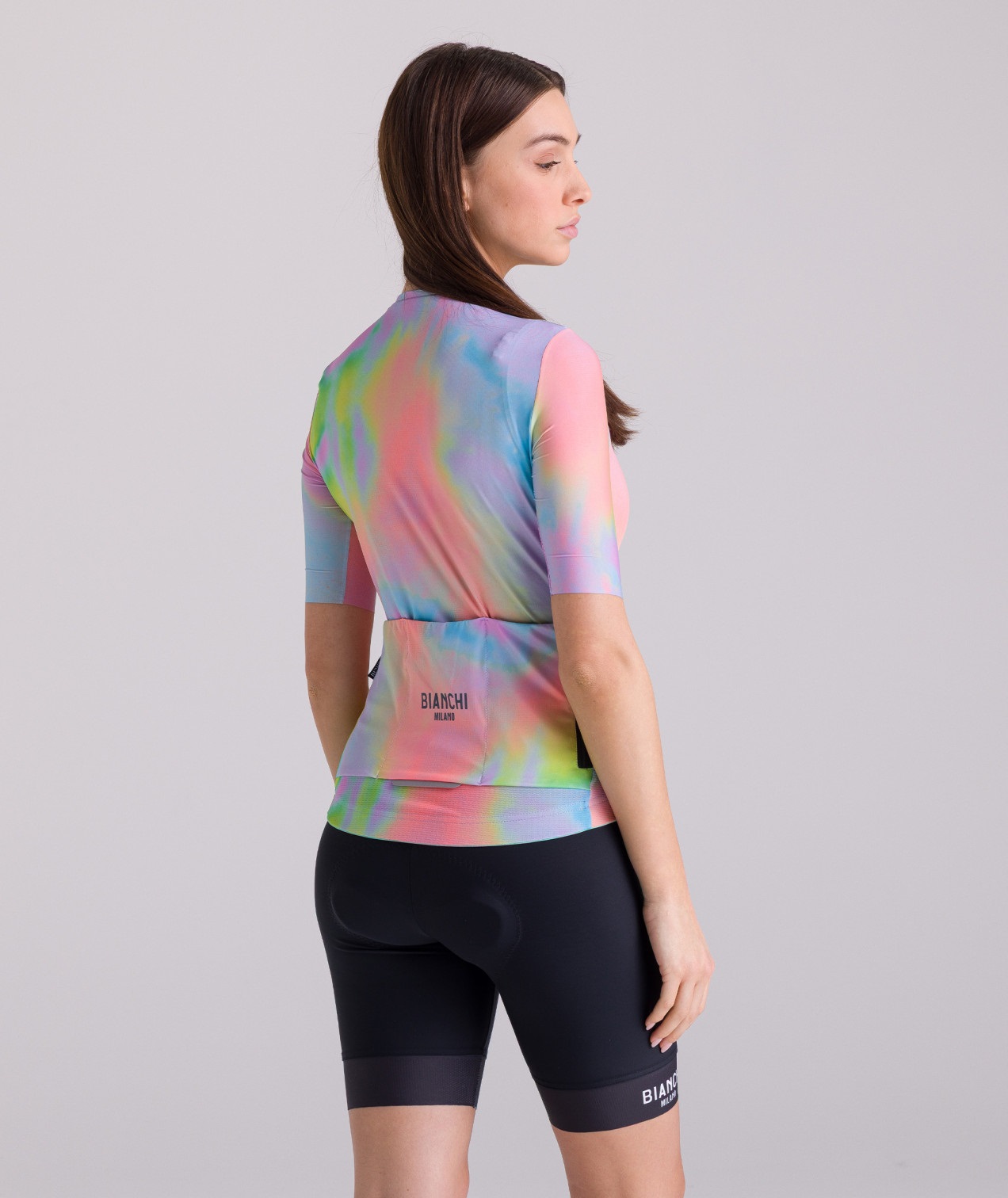 Maillot Cycliste Bianchi Milano - Noir/Rose - Thermique - Fabriqué En Italie - Taille S