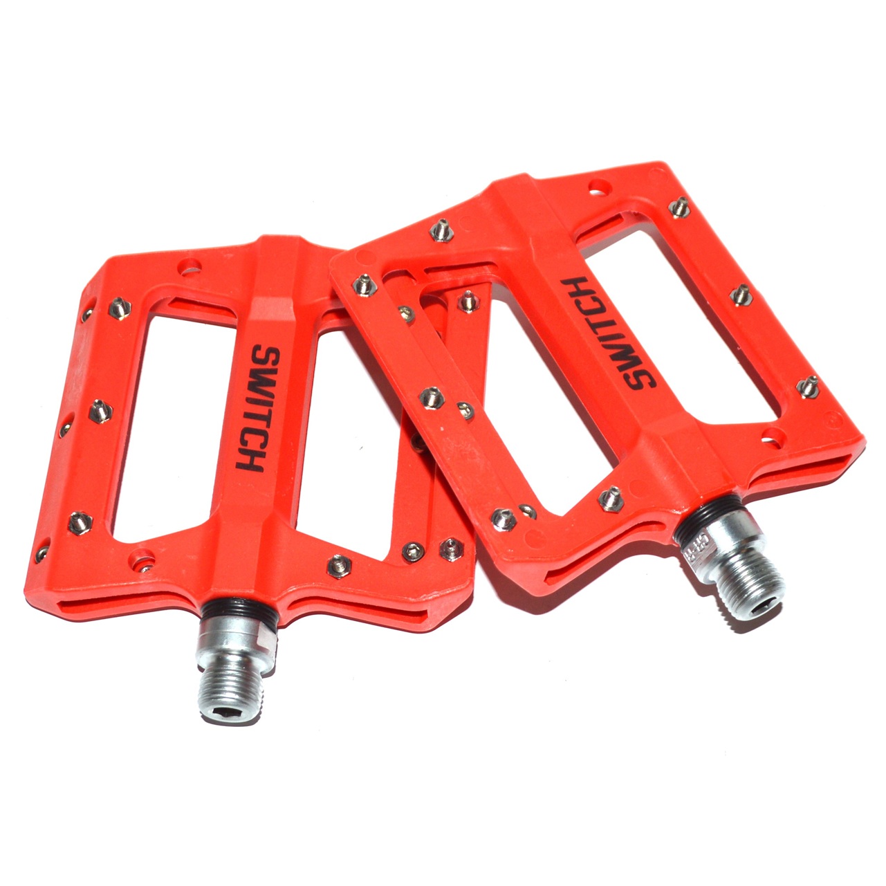Pédales Plates WEST BIKING – Nylon, Roulements DU – 9/16" – Noir/orange – Paire