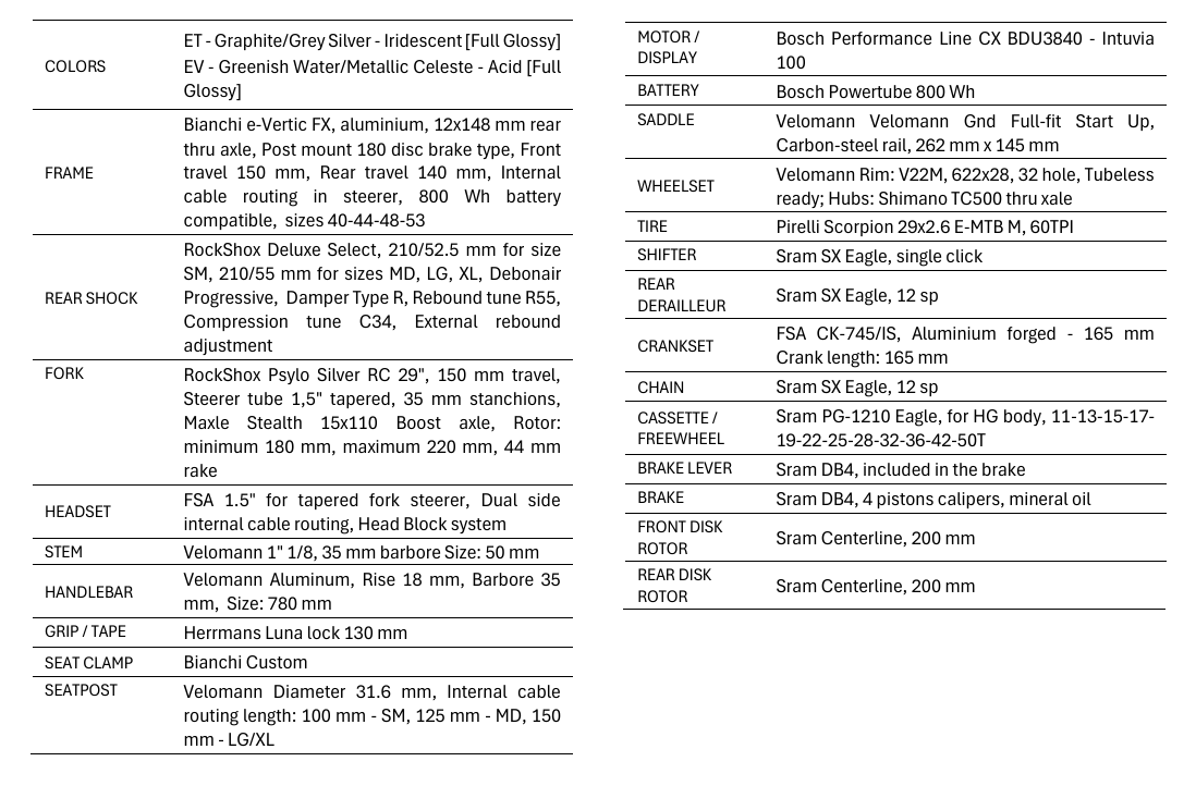 e_vertic_type_fx_92_sram_sx_eagle_12v_800w_bosch_cx_vtt_velo_electrique_yuba7i_bianchi_2026_tech