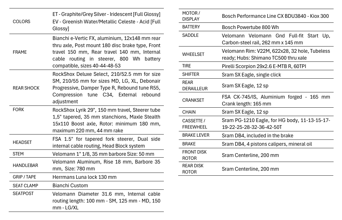 e_vertic_type_fx_91_sram_sx_eagle_12v_800w_bosch_cx_vtt_velo_electrique_yuba8i_bianchi_2026_tech