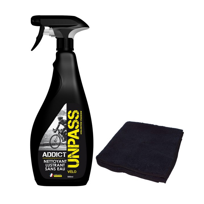 addict spray nettoyant lustrant 500ml avec microfibre unpass