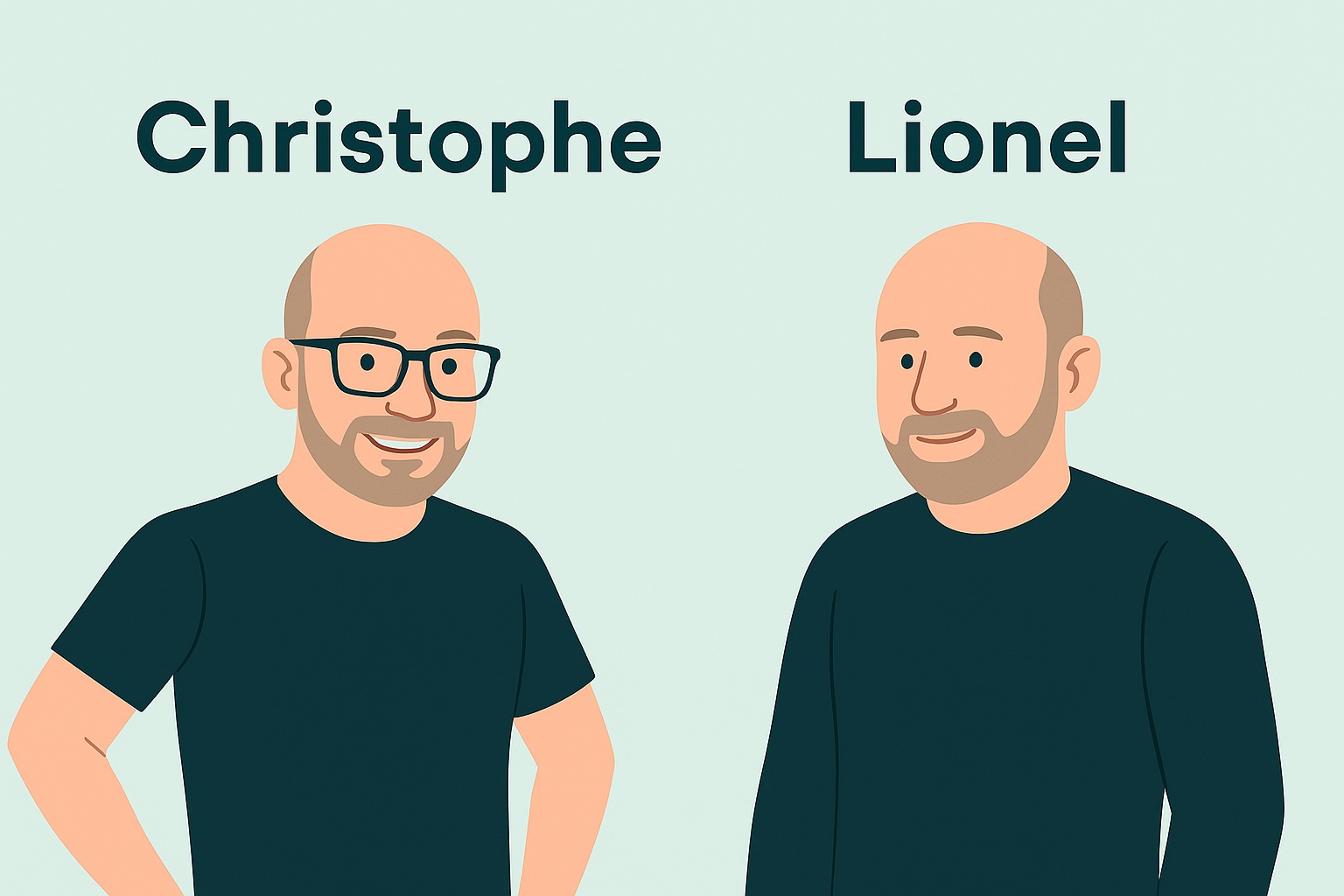 christophe et lionel en illustration digitale