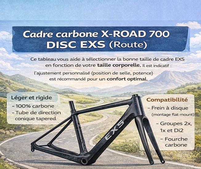 Cadre carbone X-ROAD 700 DISC EXS