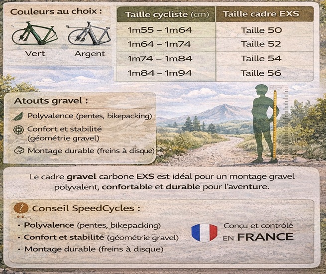 Kit cadre + fourche Gravel Carbone 700 EXS