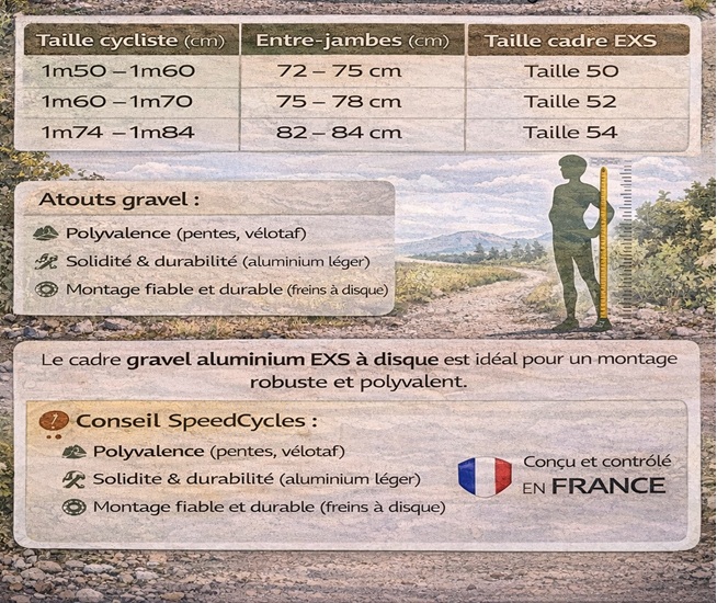 Cadre Gravel Aluminium EXS 700 à disque