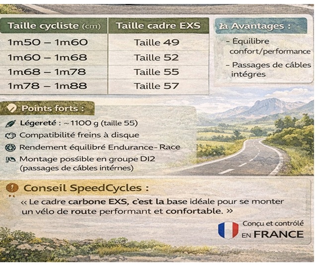 🚴‍♂️ Cadre carbone X-ROAD 700 DISC EXS (Route)