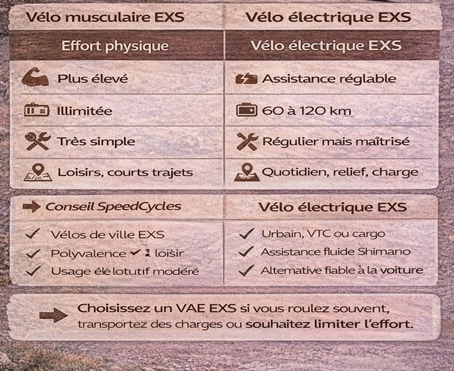 tableau comparatif velo mecanique electrique exs blog