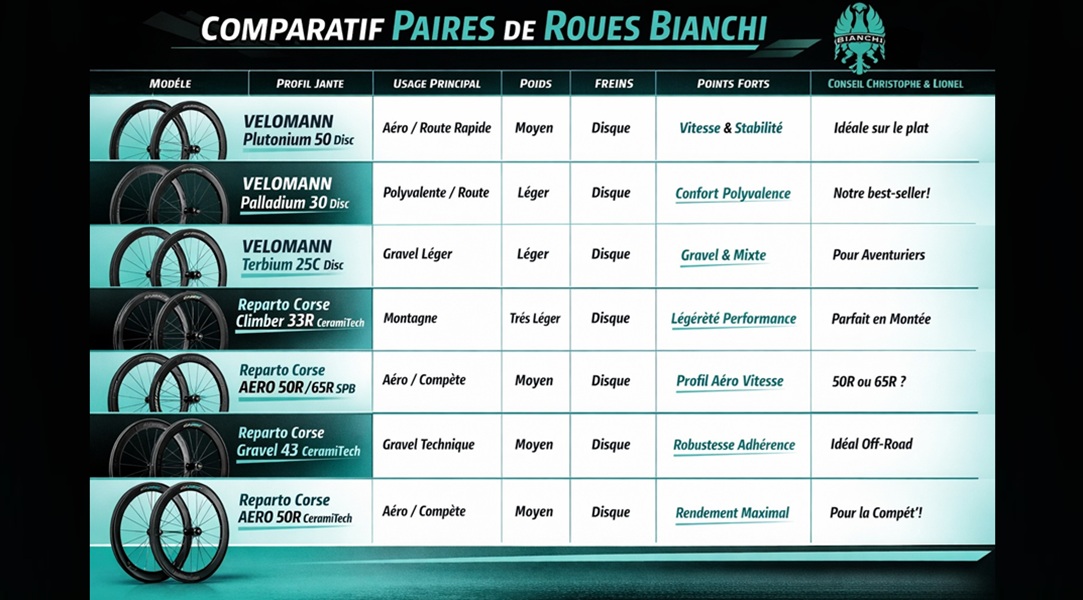 tableau comparatif des paires de roues bianchi blog