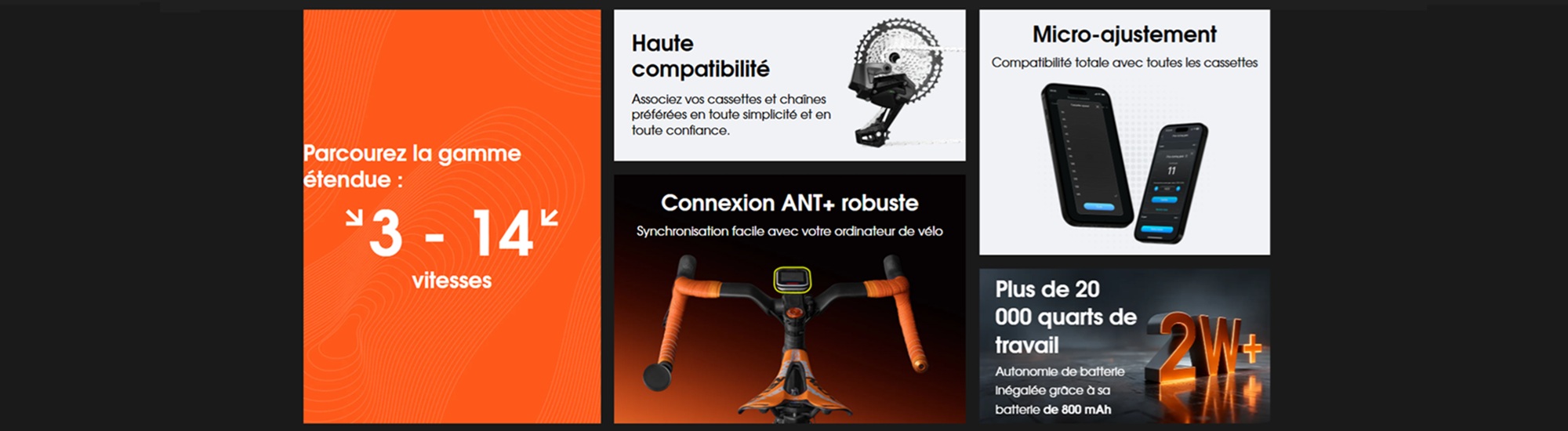 Groupe électrique route carbone à patins EDS TX-RA6000 2x3-14V WHEELTOP