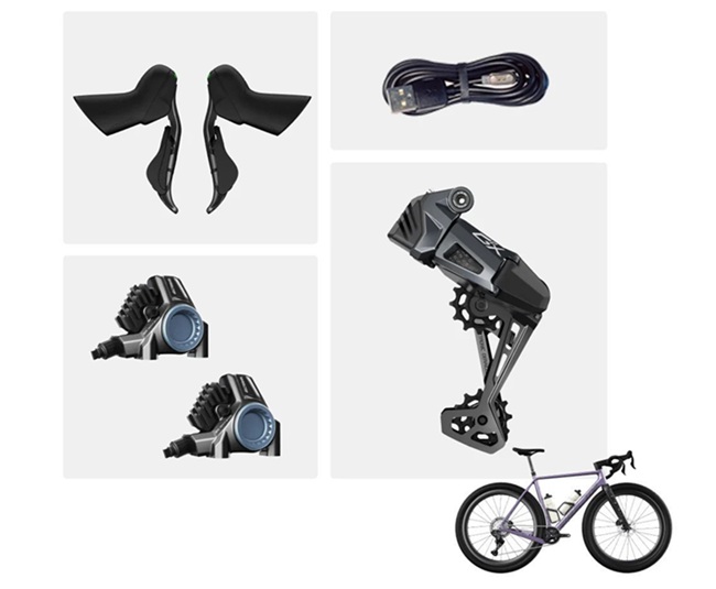 Groupe électrique gravel carbone DISC EDS GeX 1x3-14V WHEELTOP