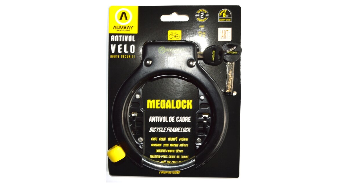 Antivol de cadre pour vélo Auvray Mega Lock - Équipement vélo Antivol de cadre pour vélo Auvray Mega Lock - Équipement vélo
