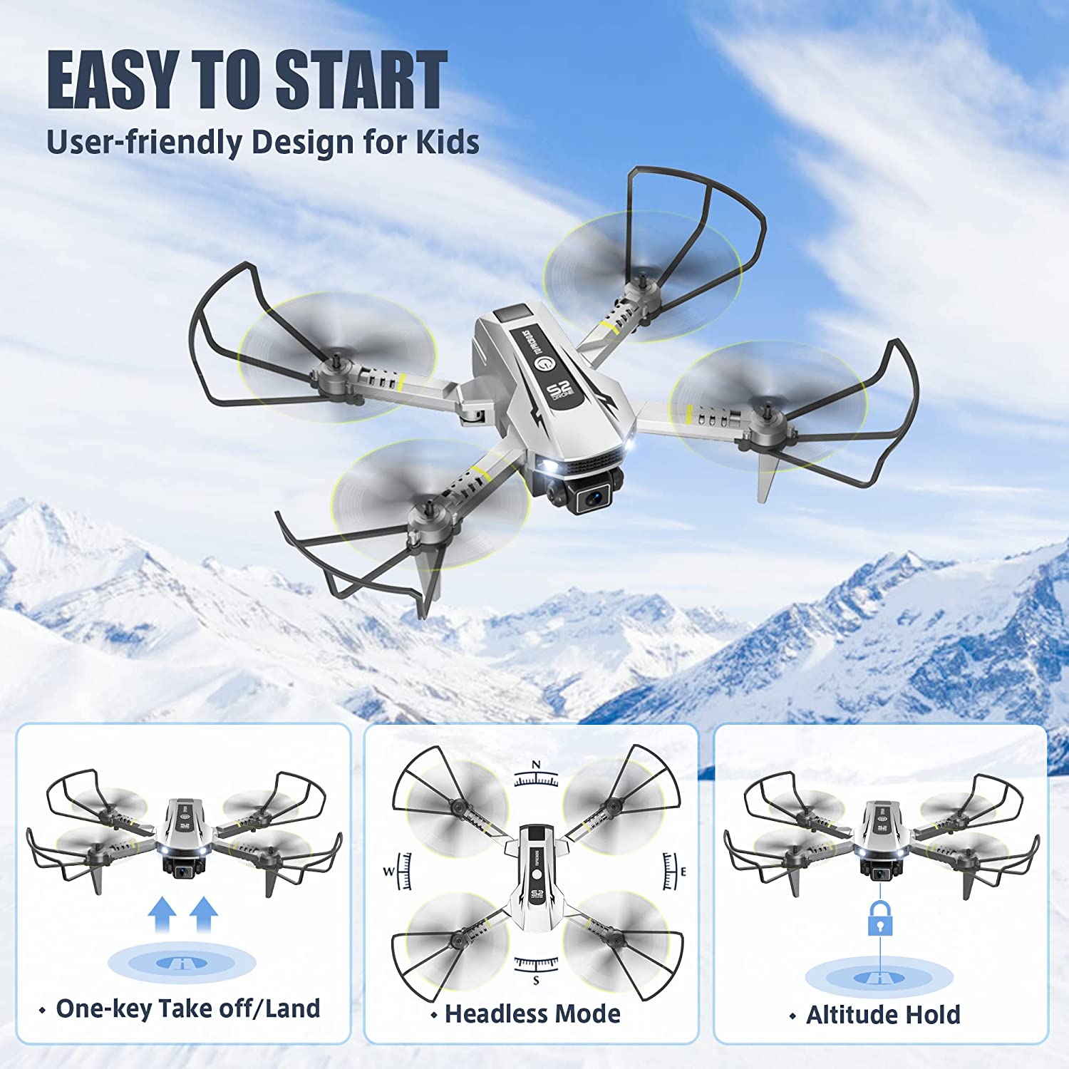 Mini drone pour enfants, drone de contrôle gestuel, drones à