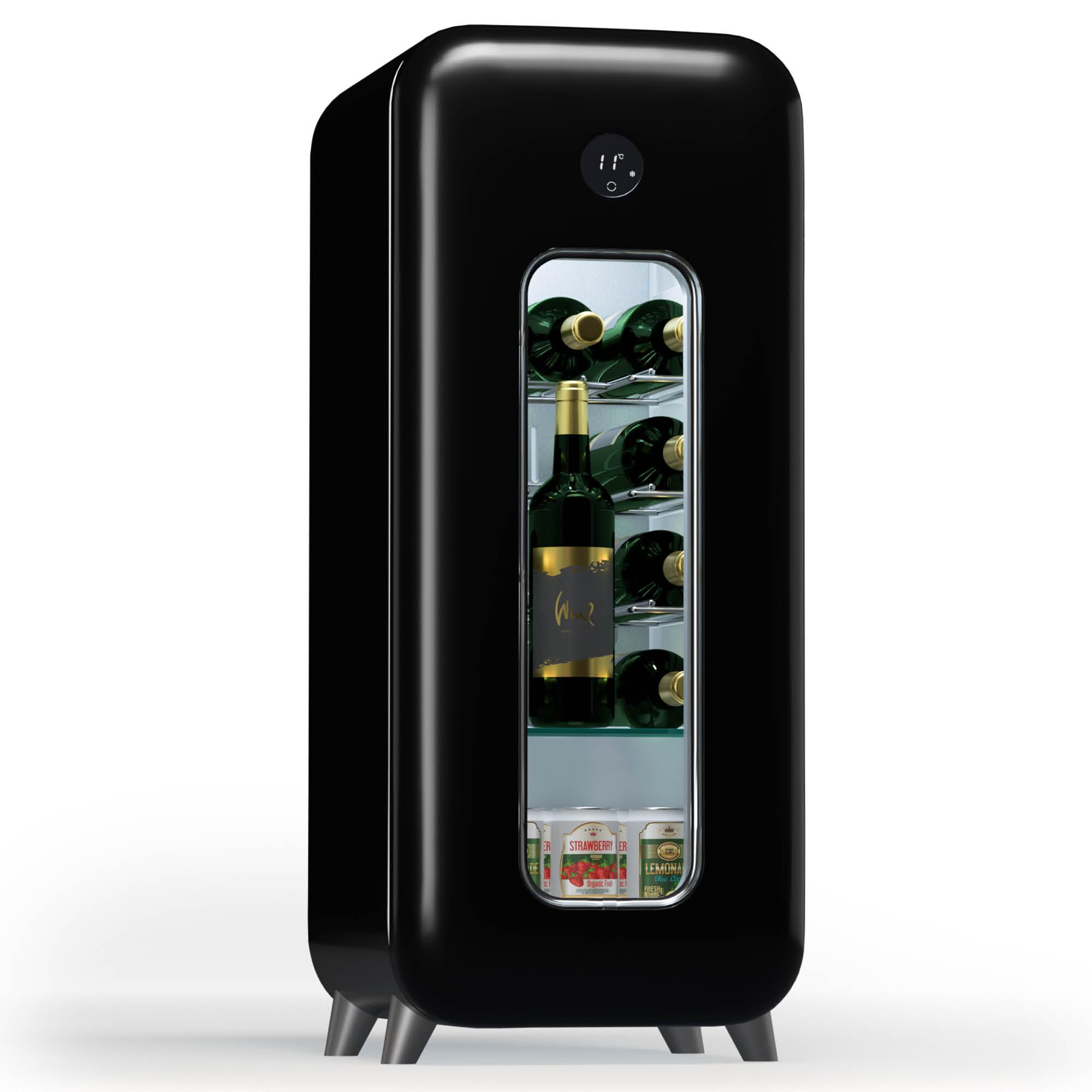 KLARSTEIN Free-Standing Wine Cooler Drinks Fridge 15 Bottles, Single Zone Wine Fridges