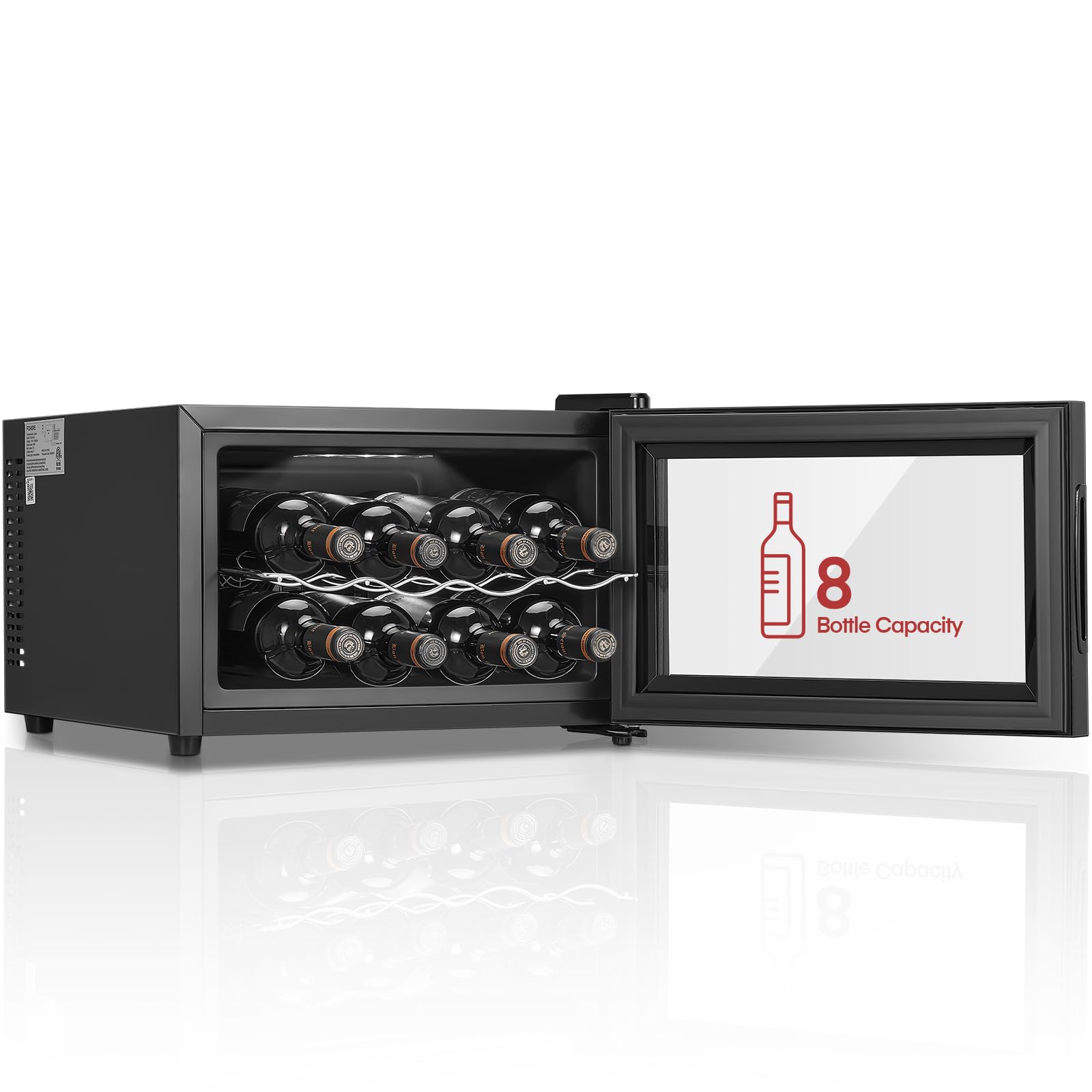 FOHERE Wine Cooler Fridge 8 Bottles Table-Top Wine Fridge