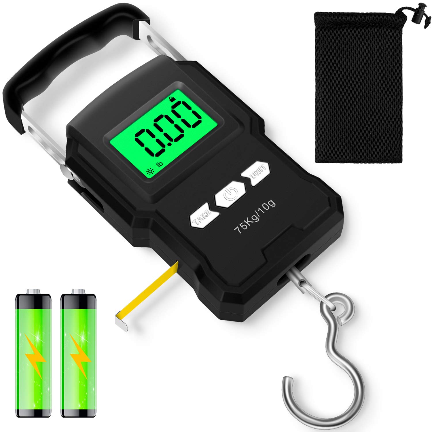 BALANCE ÉLECTRONIQUE PORTABLE 75 KG | ÉCRAN LCD, MÈTRE RUBAN & CROCHET