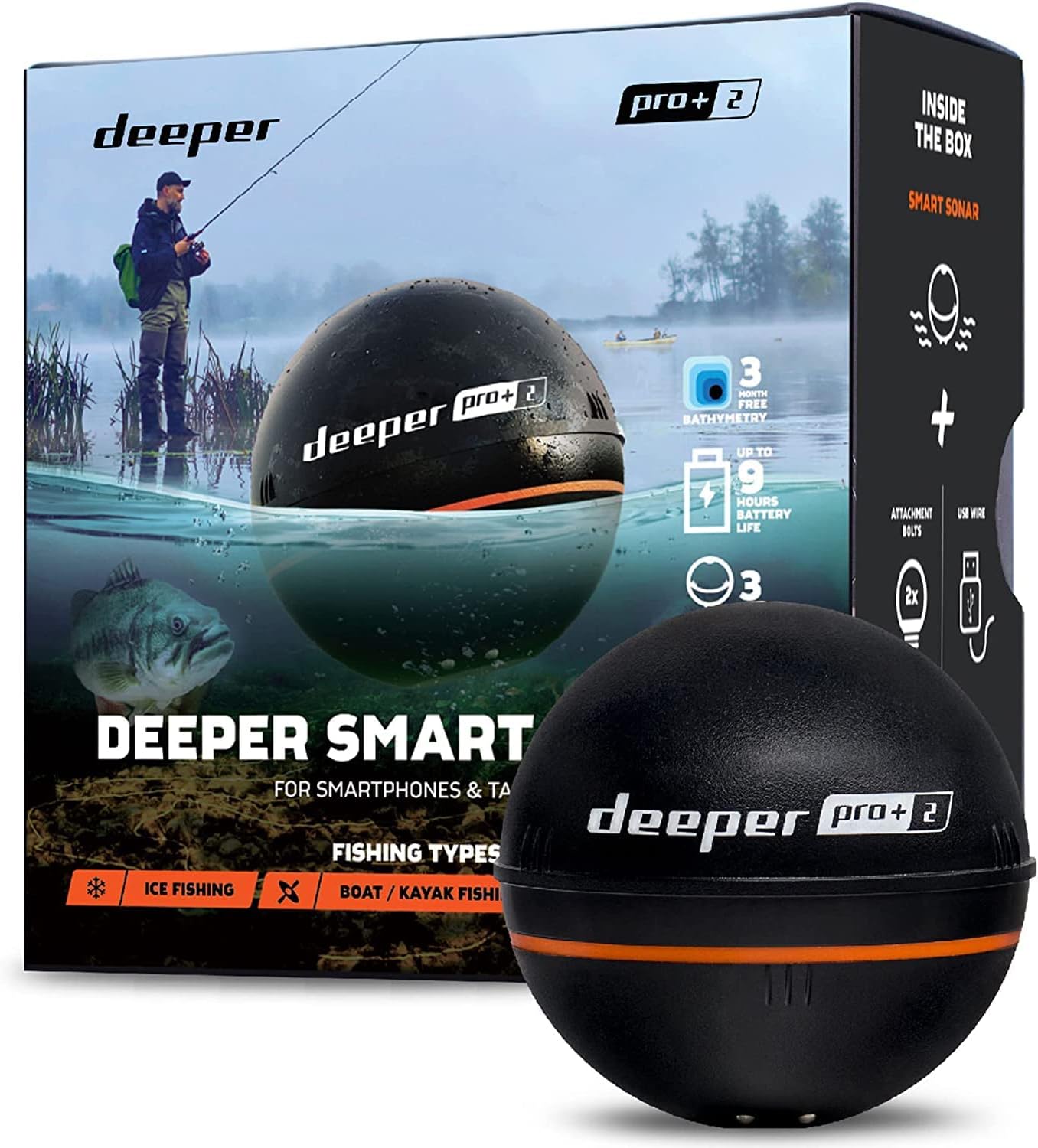 DEEPER PRO+ 2 : SONDEUR DE PÊCHE GPS | DÉTECTEUR DE POISSONS ULTRA-PRÉCIS