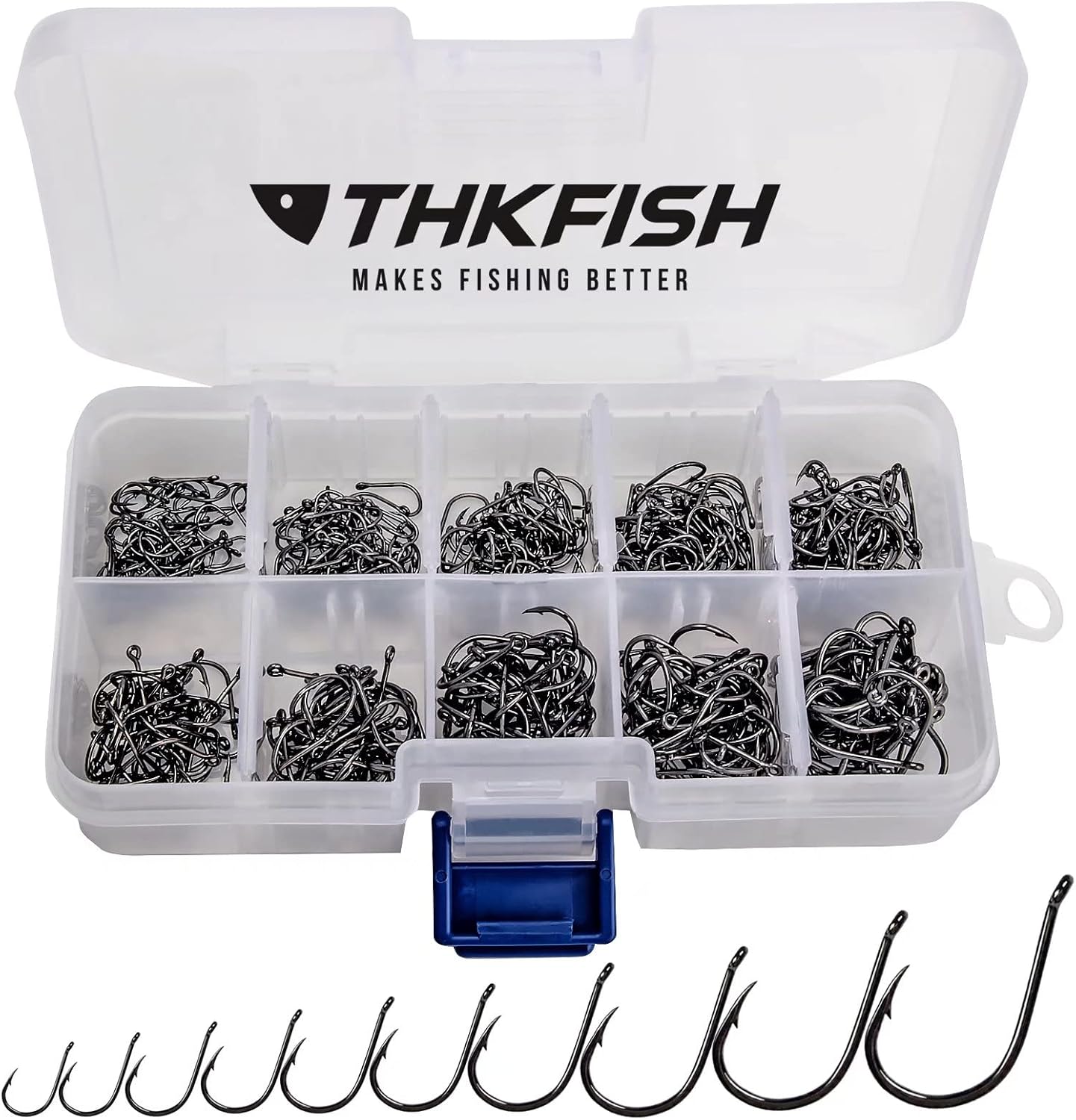 THKFISH HAMEÇONS DE PÊCHE – 500 PIÈCES, ACIER CARBONE, ULTRA RÉSISTANTS