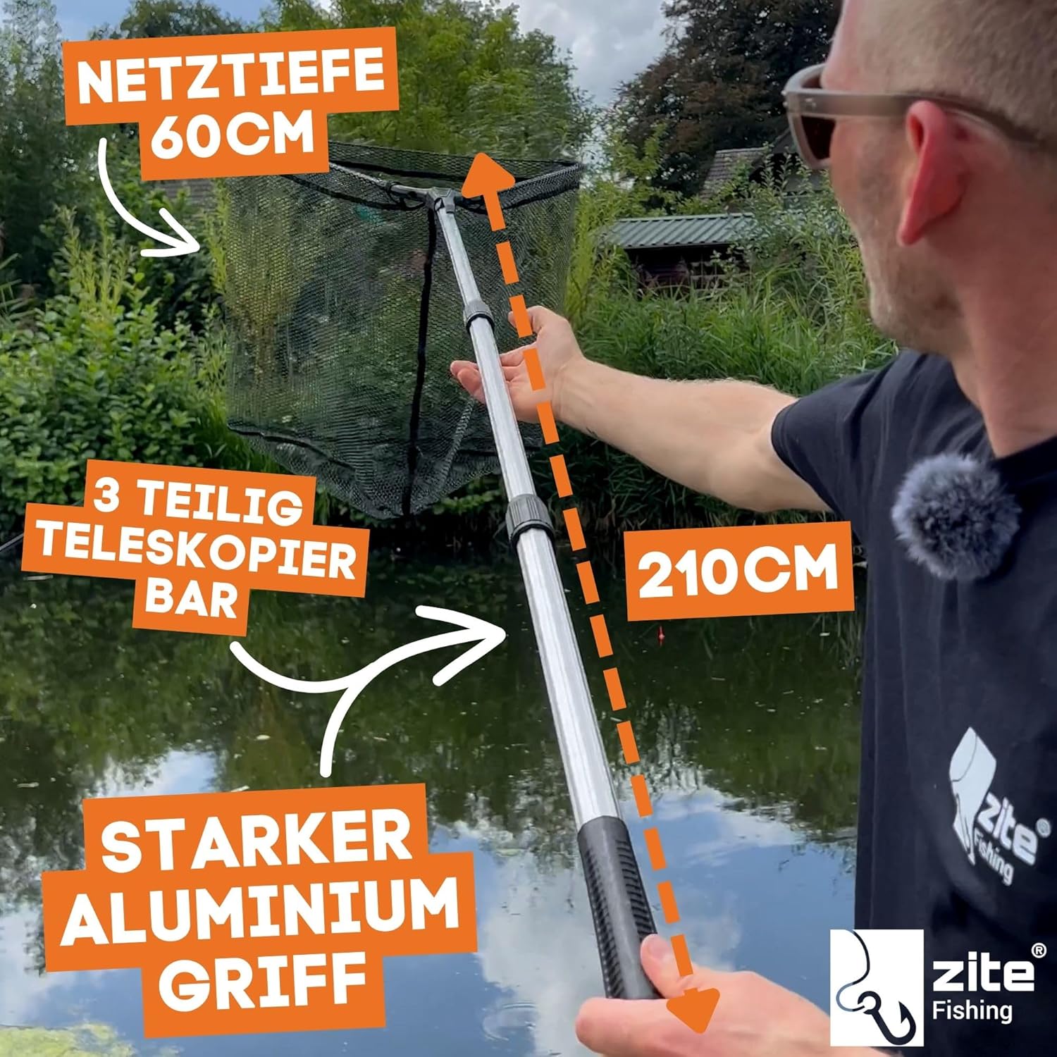 ÉPUISETTE PÊCHE CAOUTCHOUC TÉLESCOPIQUE ZITE 2