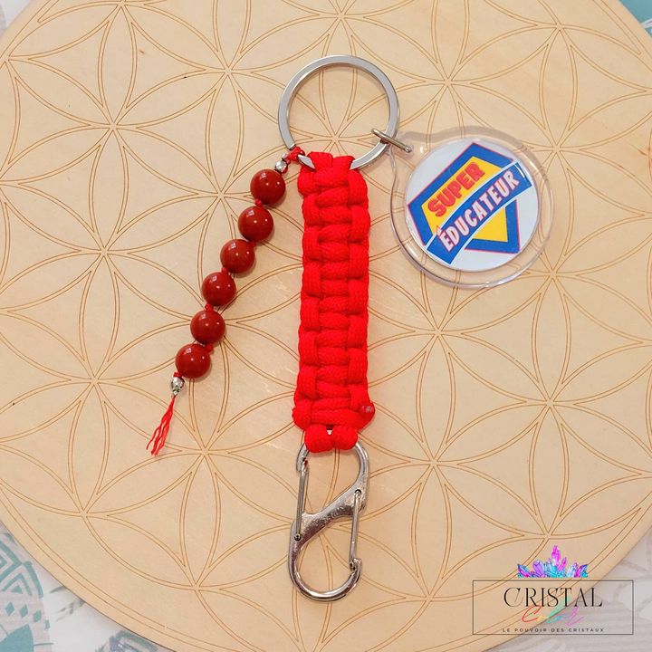 Porte-clés-paracorde-pierres-naturelles-cristal-color-super-maitre