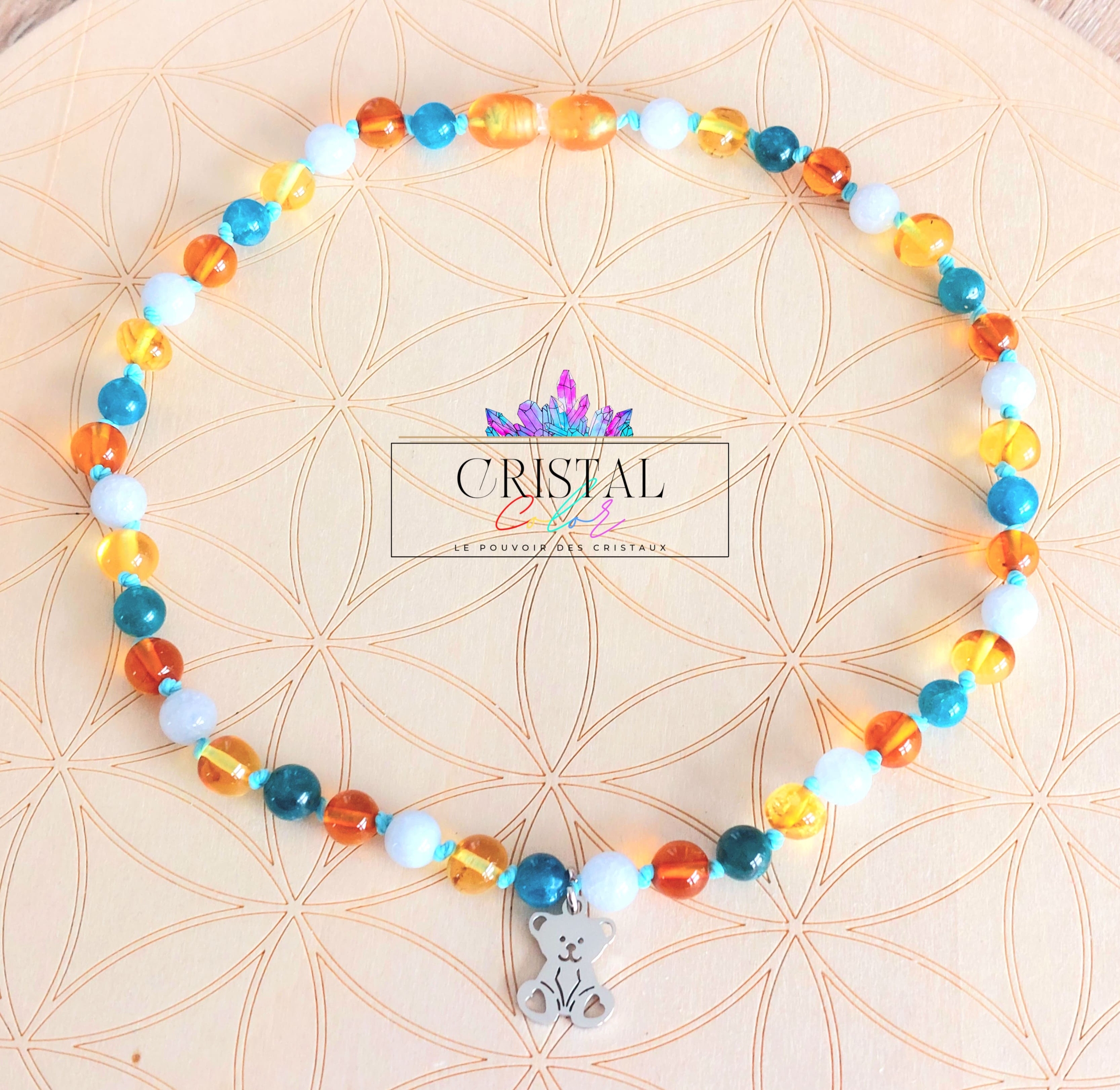 collier ambre miel et cognac apatite aigue marine douleurs dents dent dentaire enfants bebe cristal color le pouvoir des cristaux lithotherapie