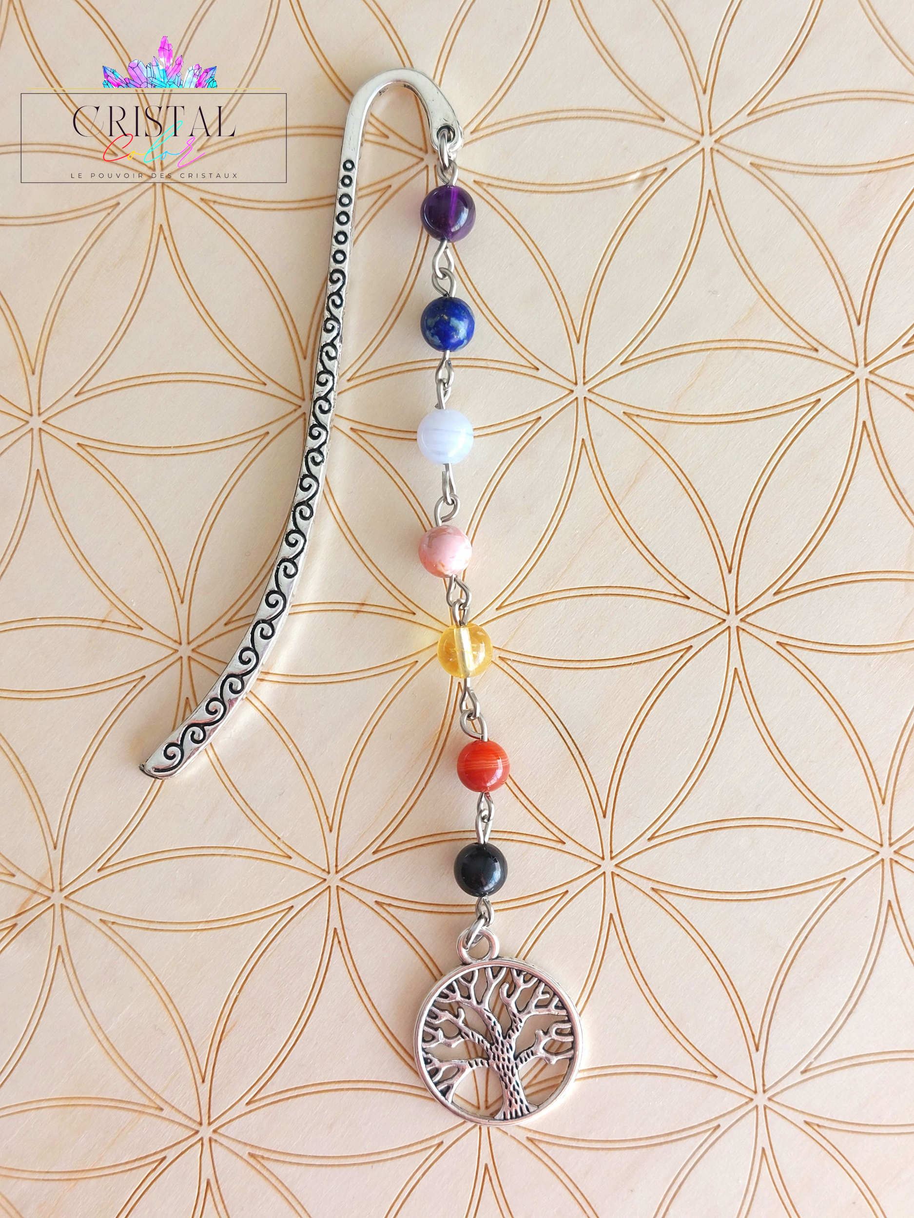 marque-page-7-chakras-pierres-naturelles-cristal-color-by-aline-le-pouvoir-des-cristaux
