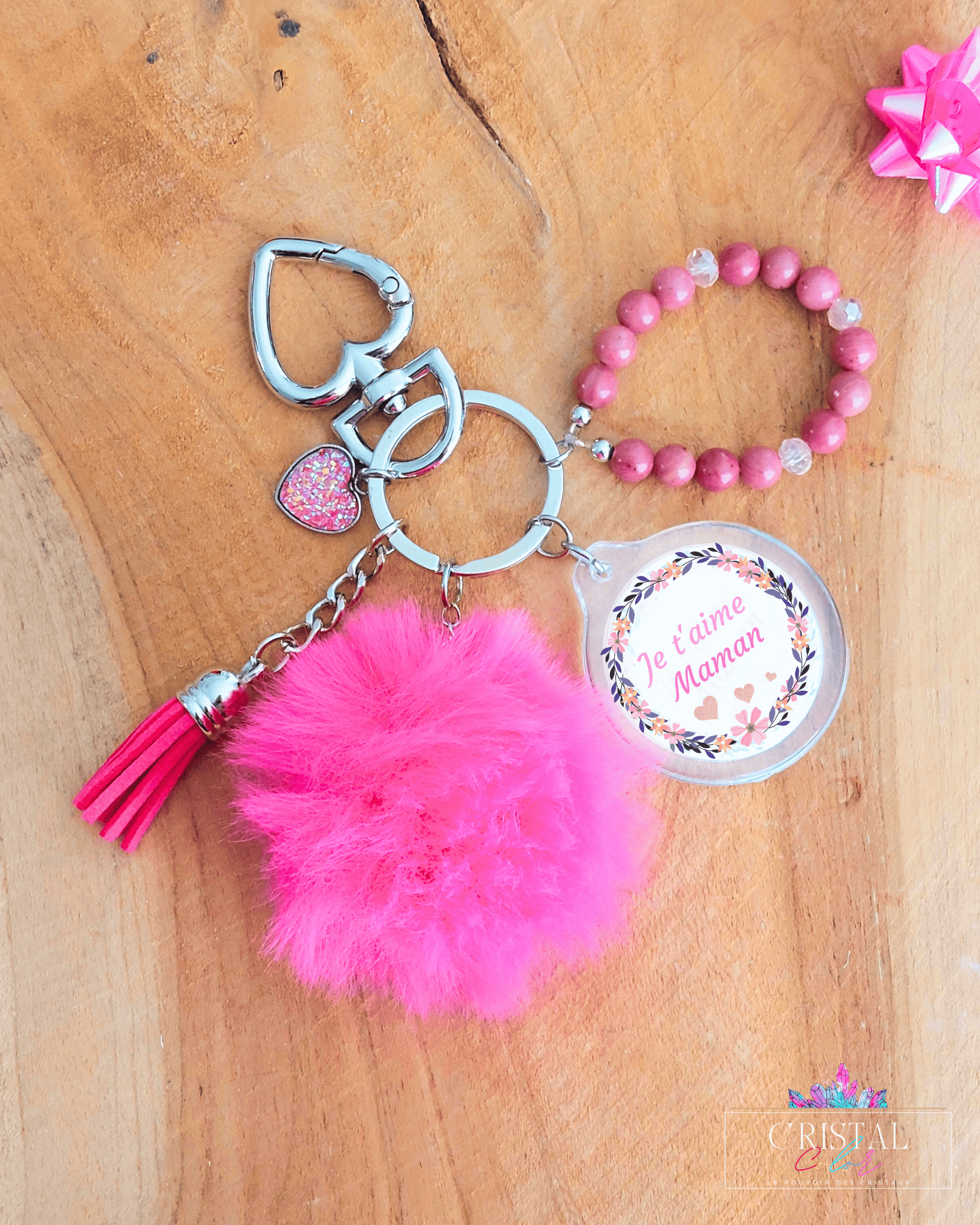 porte-cles-pompom-rhodonite-je-taime-maman-cristal-color