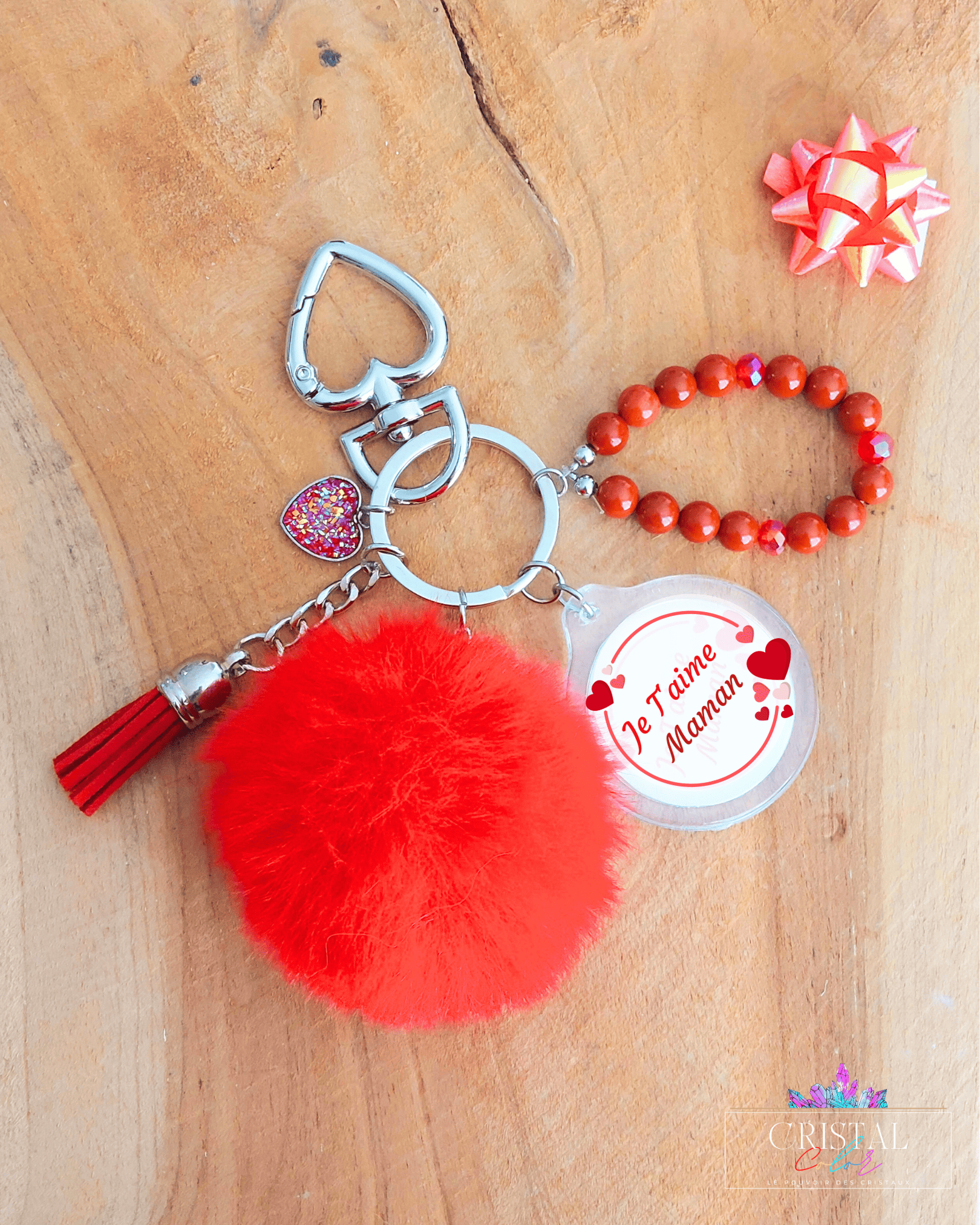 porte-cles-pompom-jaspe-rouge-je-taime-maman-cristal-color