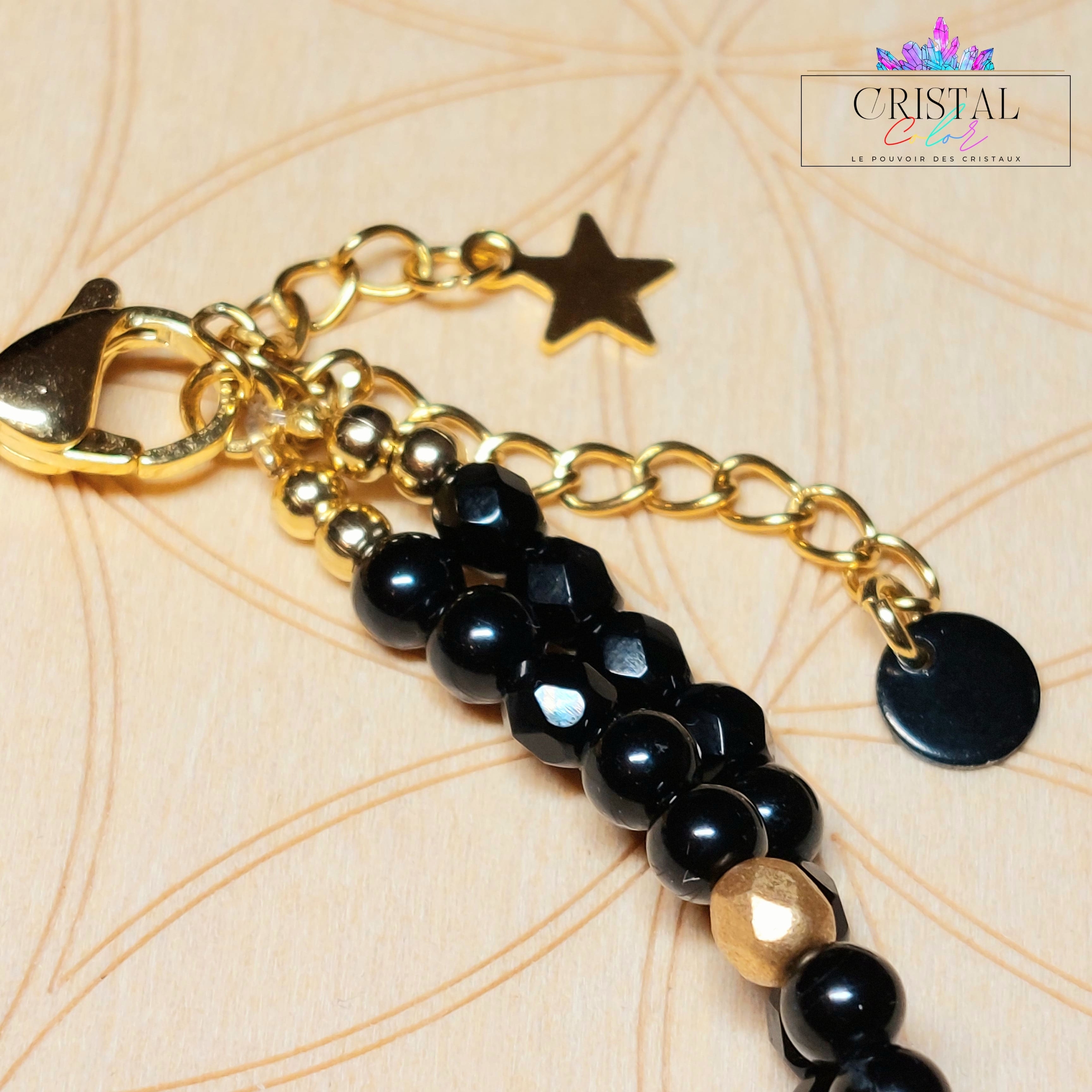 bracelet-multirangs-bracelet-double-cristal-color-tourmaline-noire-perles-de-verre-doré-noir-cassiopee-étoile-pierres-naturelles-8