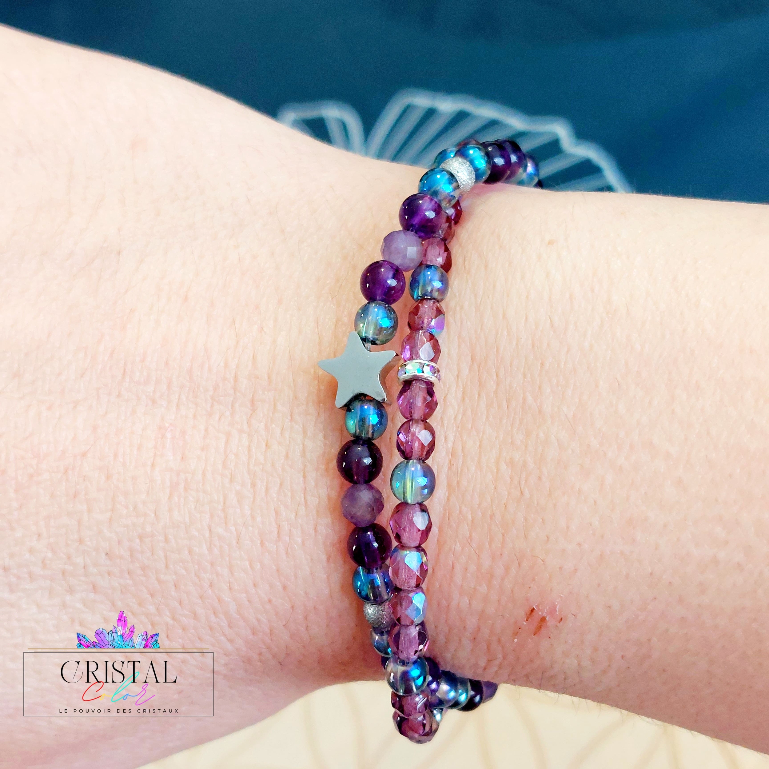 bracelet-multirangs-bracelet-double-cristal-color-amethyste-aqua-aura-violet-perles-de-verre-argenté-galaxie-étoile-pierres-naturelles10