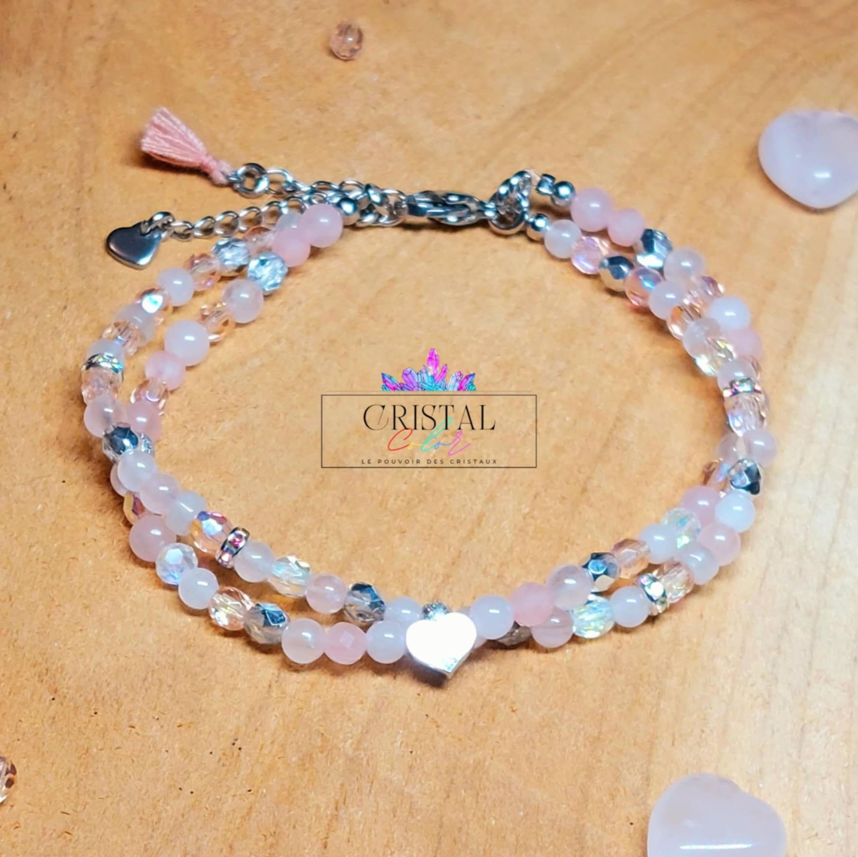 bracelet-multirangs-bracelet-double-cristal-color-quartz-rose-perles-de-verre-doré-rosa-coeur-pierres-naturelles
