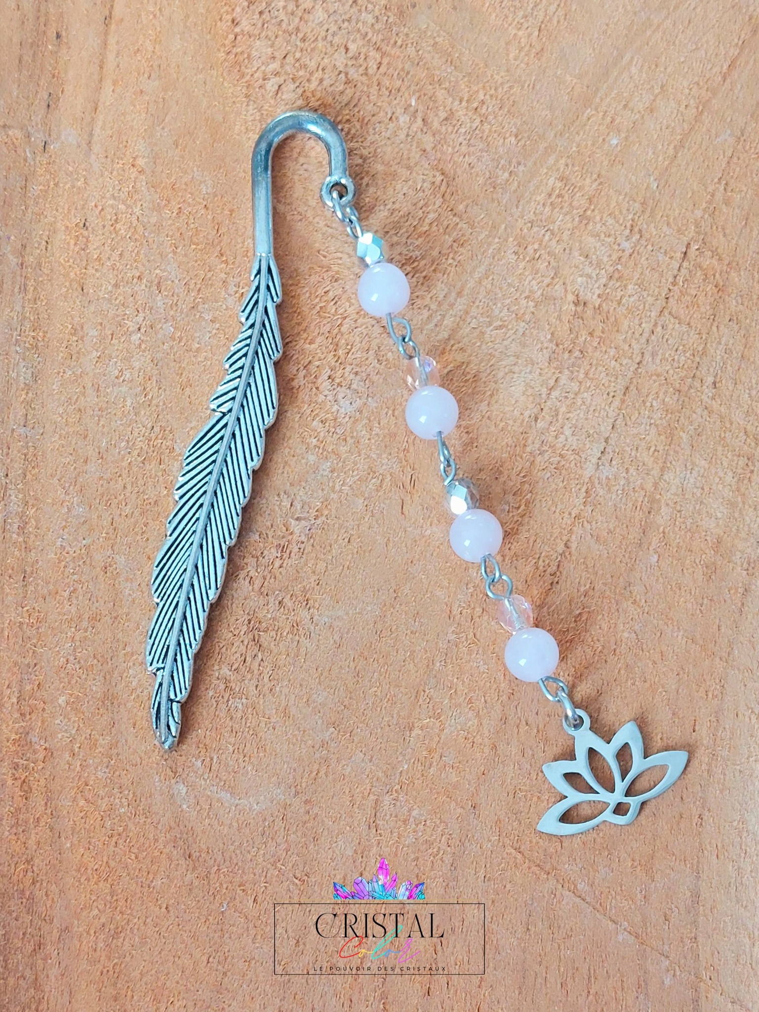 marque-page-argenté-quartz-rose-pierre-naturelle-lotus-cristal-color-le-pouvoir-des-cristaux