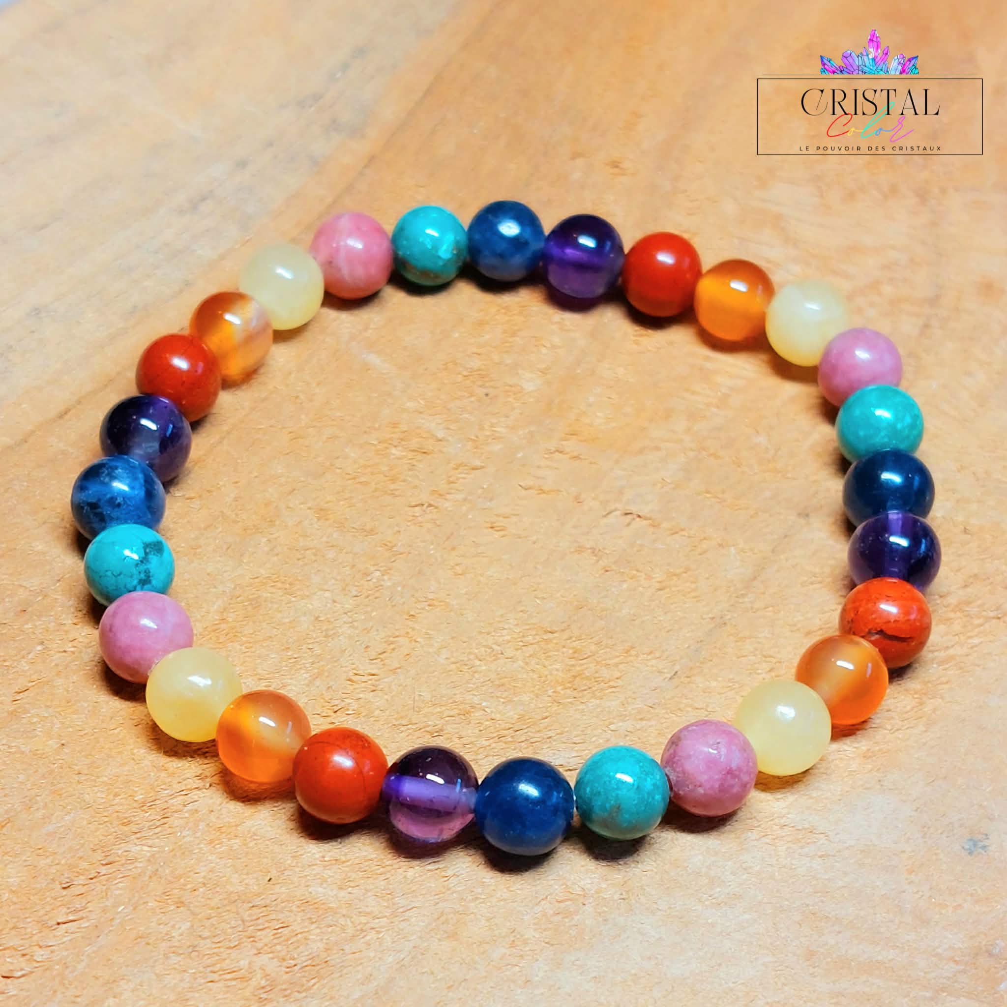bracelet-7-chakra-pierres-naturelles-joie-vitalite-jaspe-rouge-cornaline-calcite-turquoise-sodalite-amethyste-cristal-color