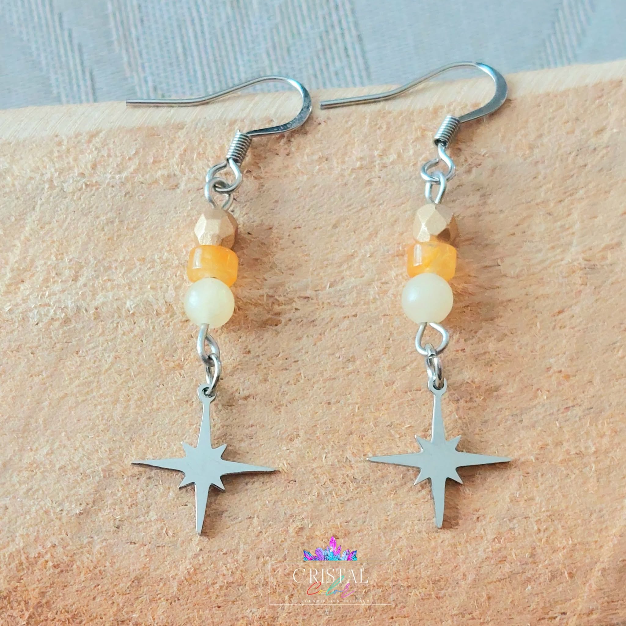 boucles-oreilles-acier-inoxydable-argenté-étoile-scintillante-apatite-topaze-perles-verre-cristal-de-verre