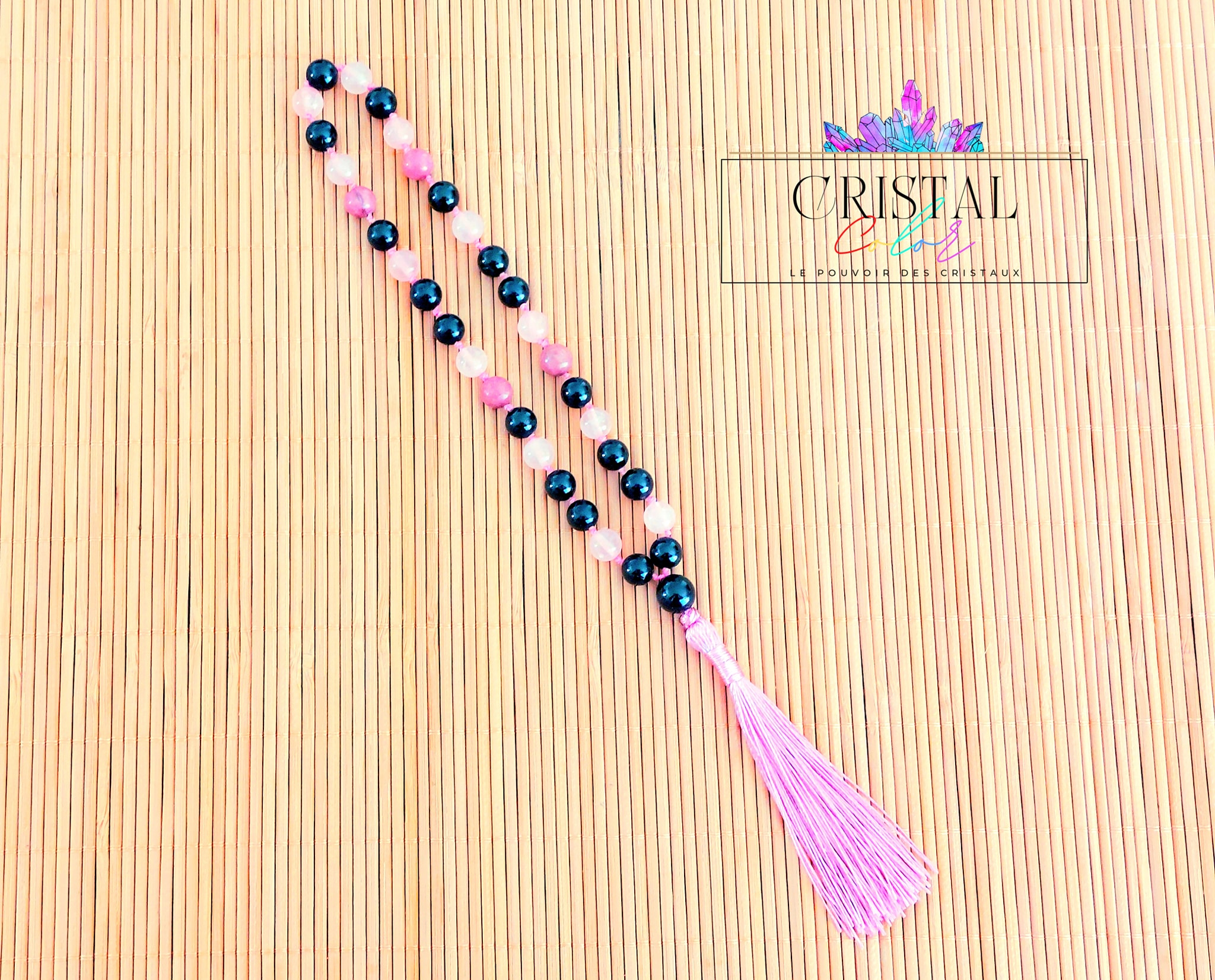 mala-pierres-naturelles-quartz-rose-rhodonite-tourmaline-noire-protection-voiture-cristal-color-by-aline