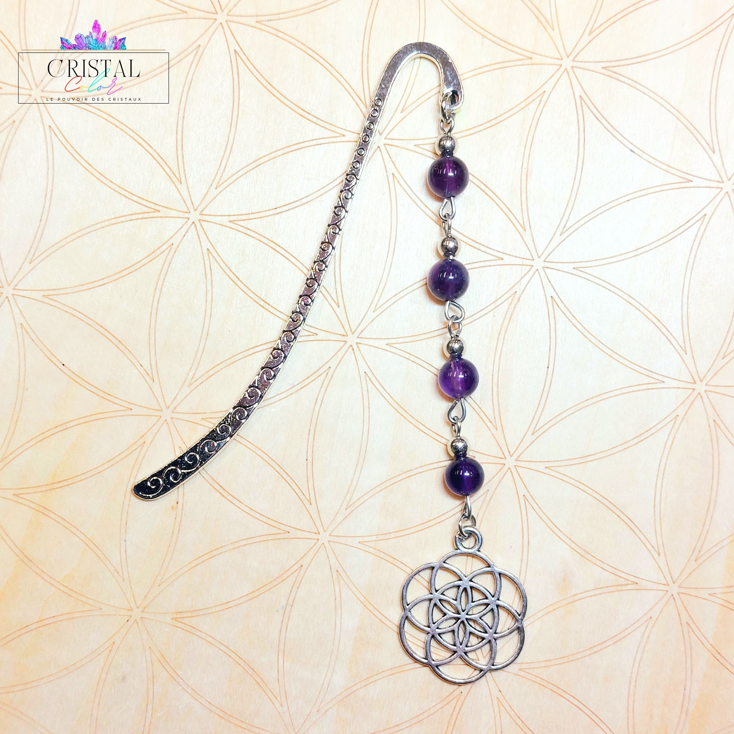 marque-page-amethyste-graine-de-vie-pierres-naturelles-cristal-color-by-aline-le-pouvoir-des-cristaux