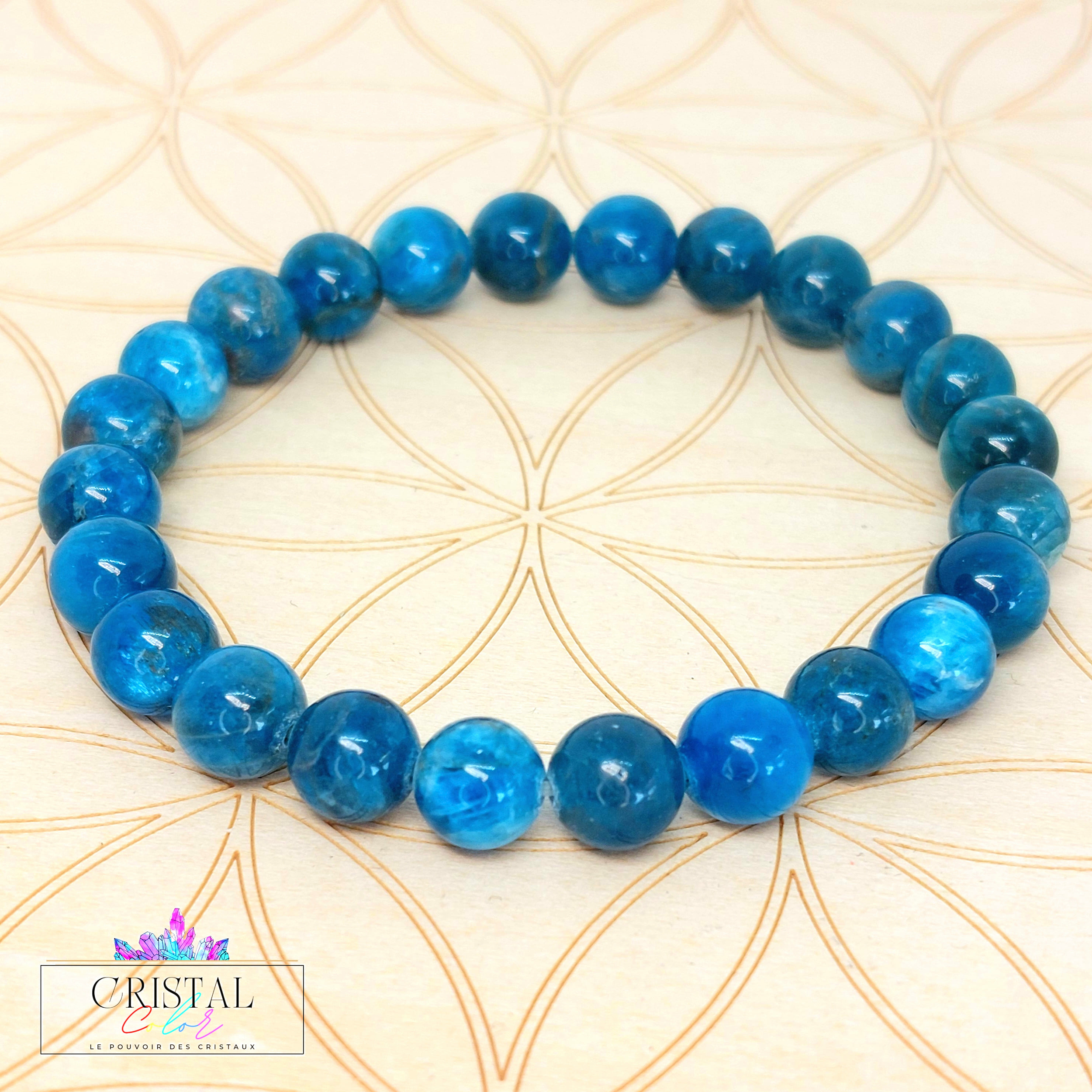 Lithothérapie Bracelet Perle Pierre Naturelle Bracelet En Apatite