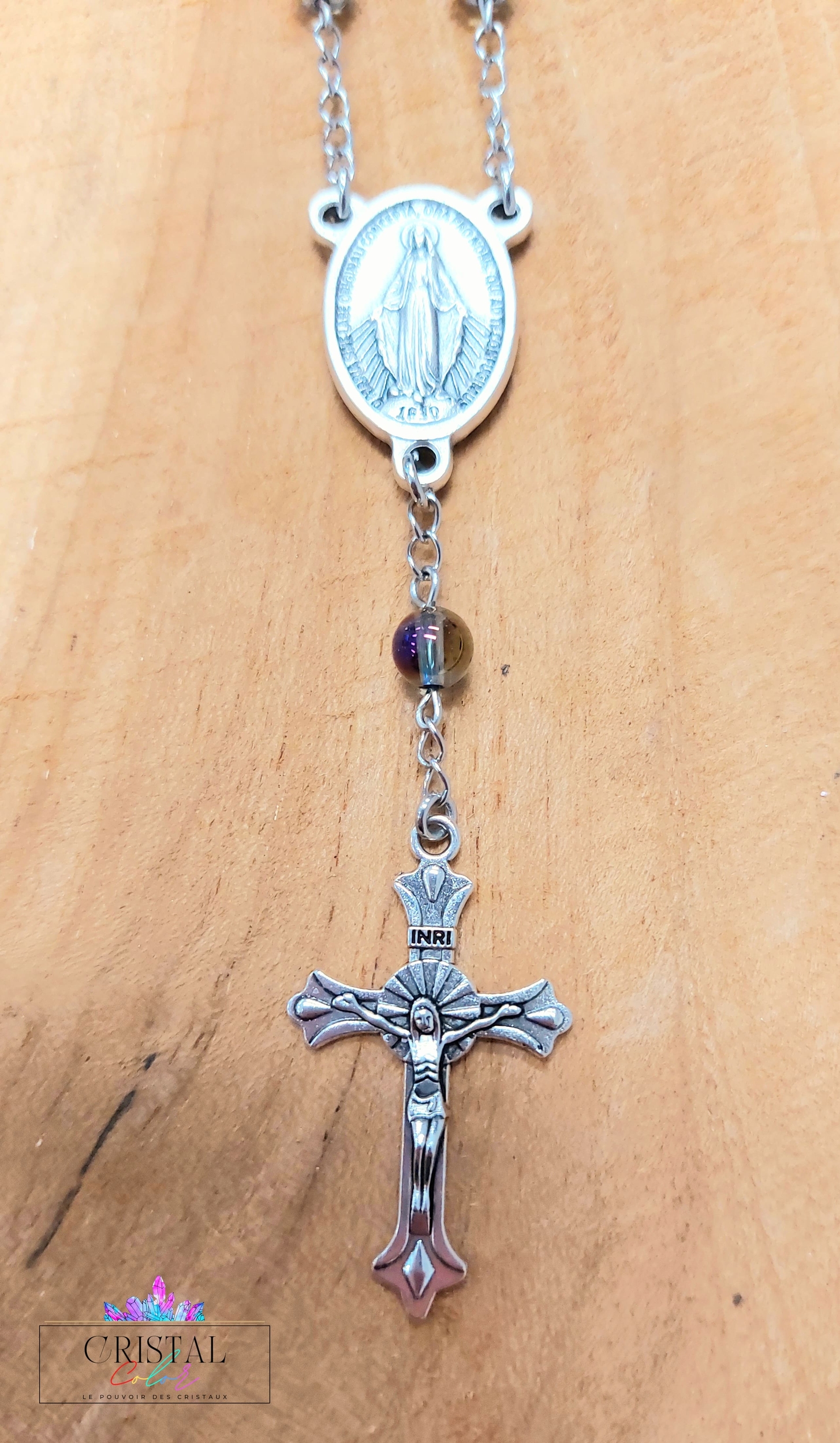 chapelet-dizainier-vierge-marie-croix-jesus-creation-artisanale-cristalcolor-cristal-color-le-pouvoir-des-cristaux-by-aline-lithothérapie-aqua-aura-3