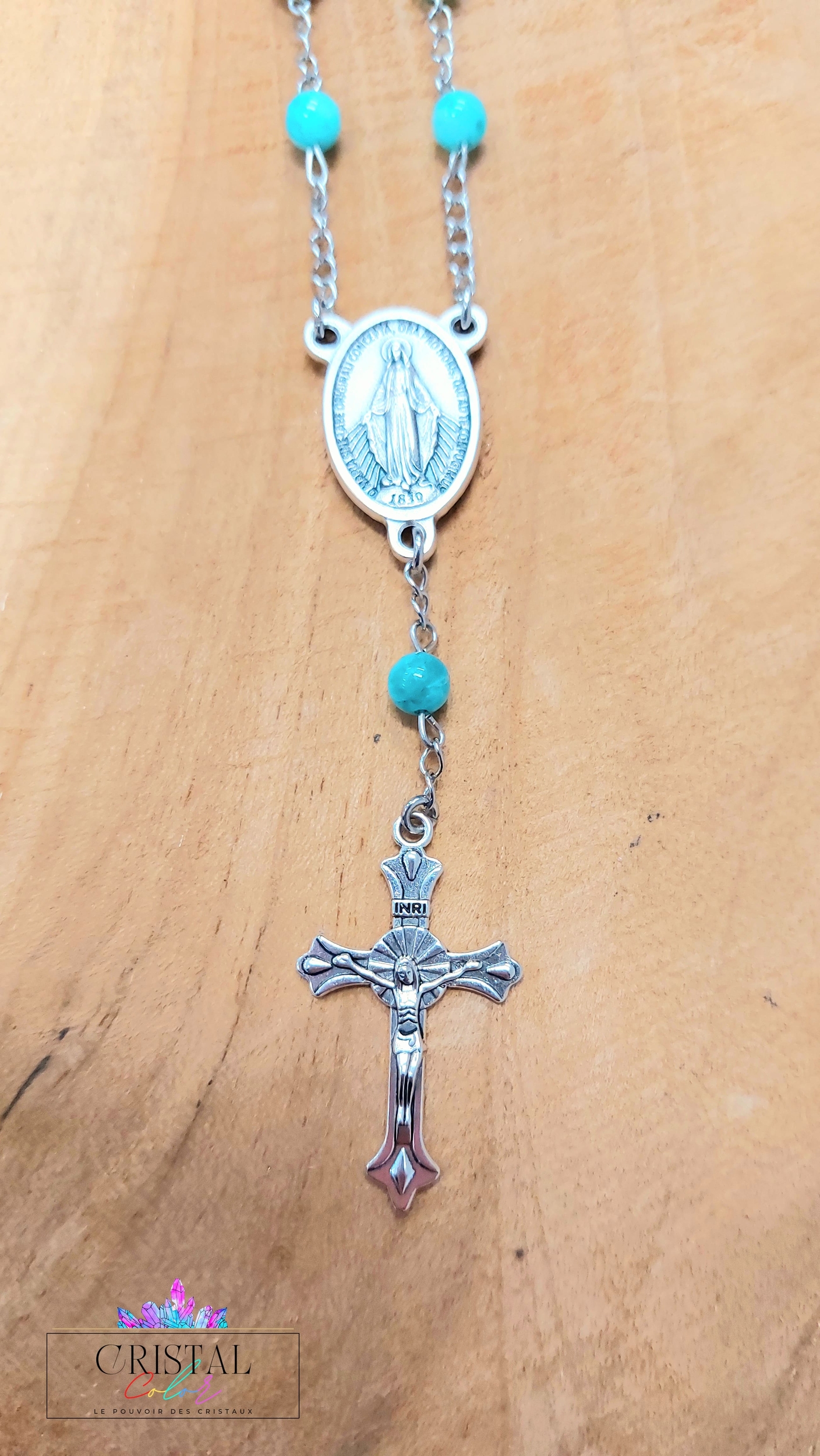chapelet-dizainier-vierge-marie-croix-jesus-creation-artisanale-cristalcolor-cristal-color-le-pouvoir-des-cristaux-by-aline-lithothérapie-amazonite-3