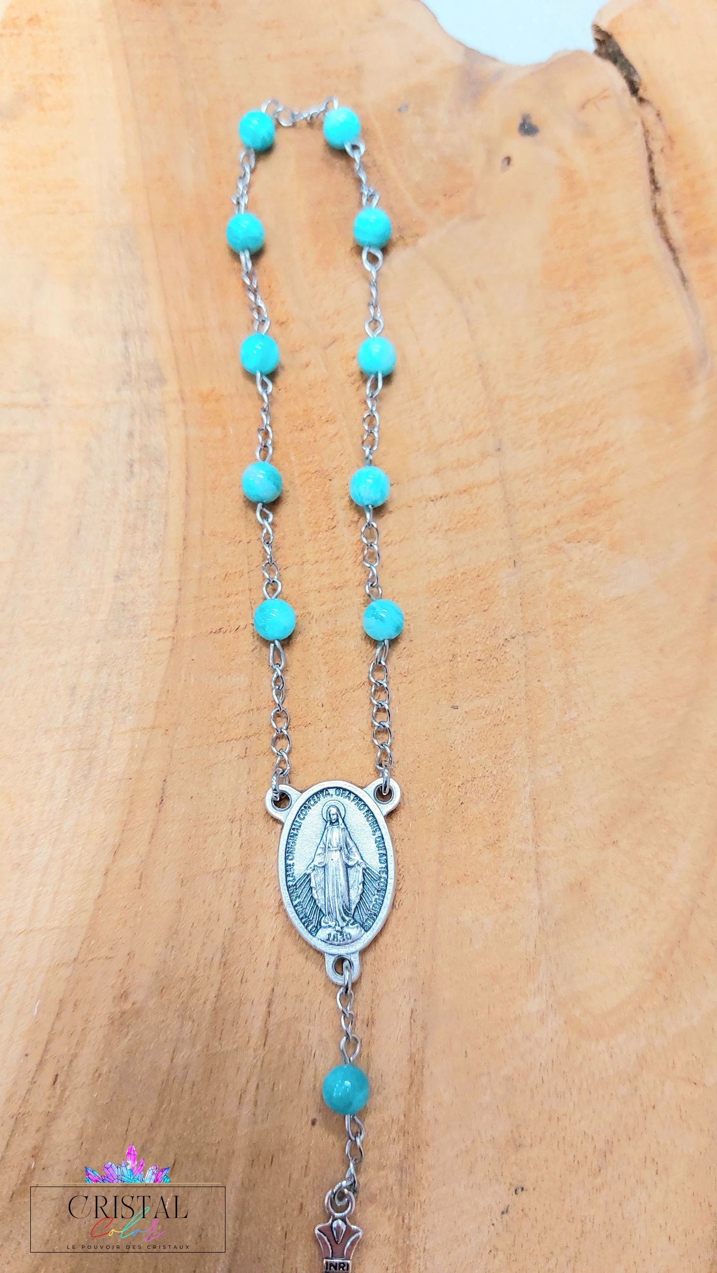 chapelet-dizainier-vierge-marie-croix-jesus-creation-artisanale-cristalcolor-cristal-color-le-pouvoir-des-cristaux-by-aline-lithothérapie-amazonite-4