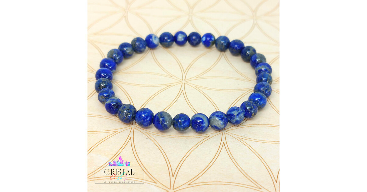 Bracelet Perles Lapis-lazuli Naturel 6mm - Pierre Bleue Qualité AAA