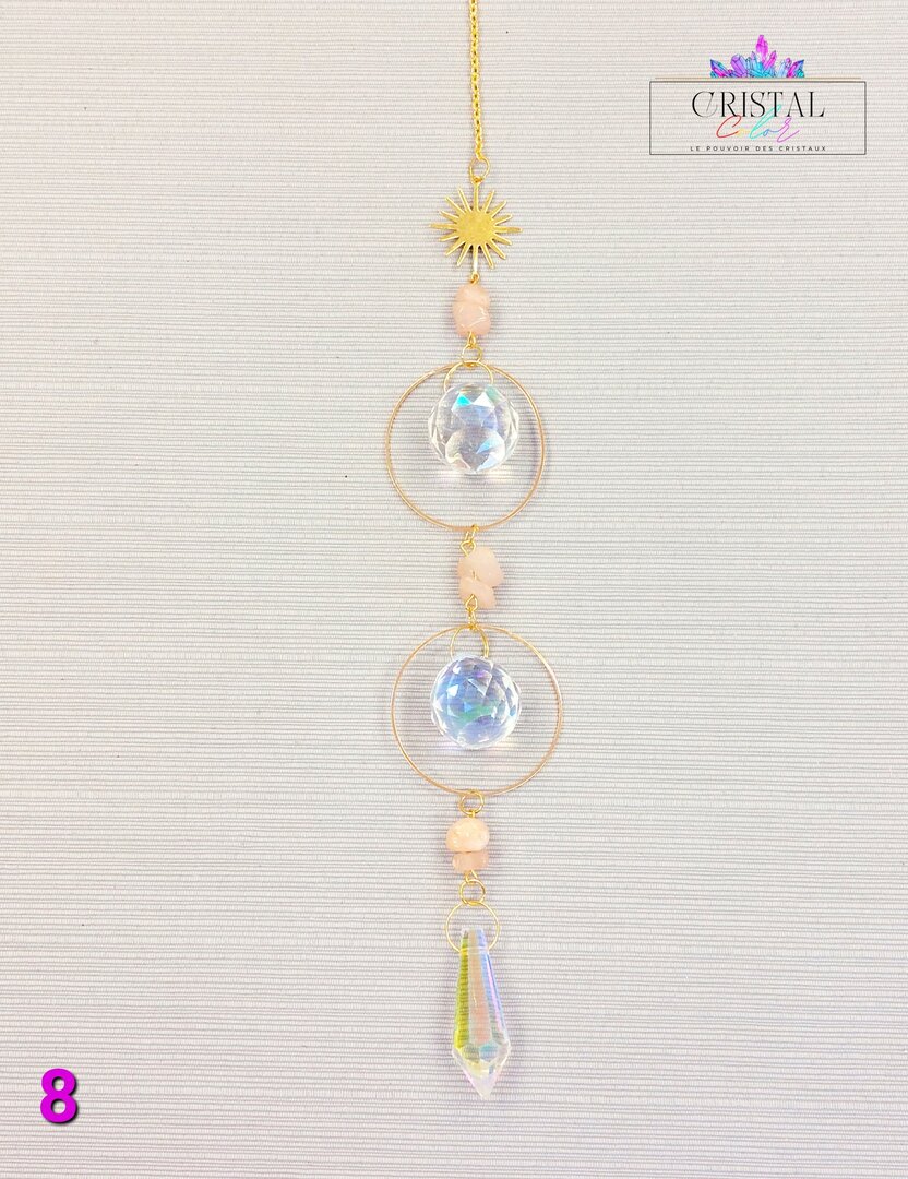 Attrape-soleil Lotus En Cristal Doré - Décoration Suspendue Pour Fenêtre, Jardin Ou Voiture - 38 Cm, Effet Scintillant