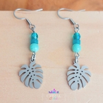 Boucles d’oreilles tropicales – Apatite & Amazonite – Acier inoxydable argenté-CRISTAL-COLOR