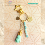 porte clés amazonite doré fait main cristal color