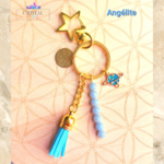 porte clés angélite doré fait main cristal color